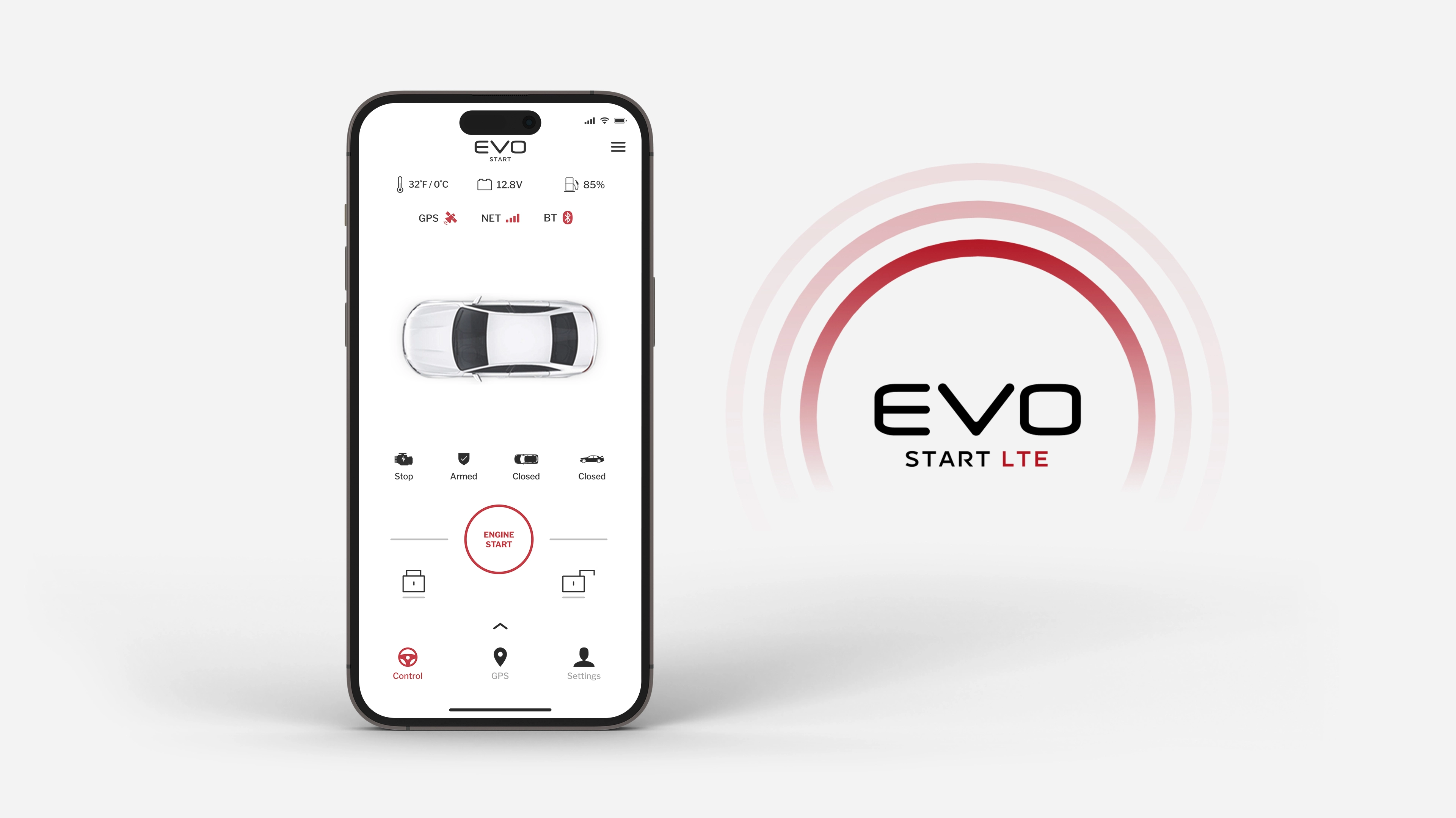 Discover the EVO-START LTE mobile remote control system which offers global mobile network coverage in North America. The system allows users to start their vehicle remotely via their smartphone as well as to add alarm functions and other comfort features control. EVO-START LTE also offers a multi-vehicle GPS tracking function.