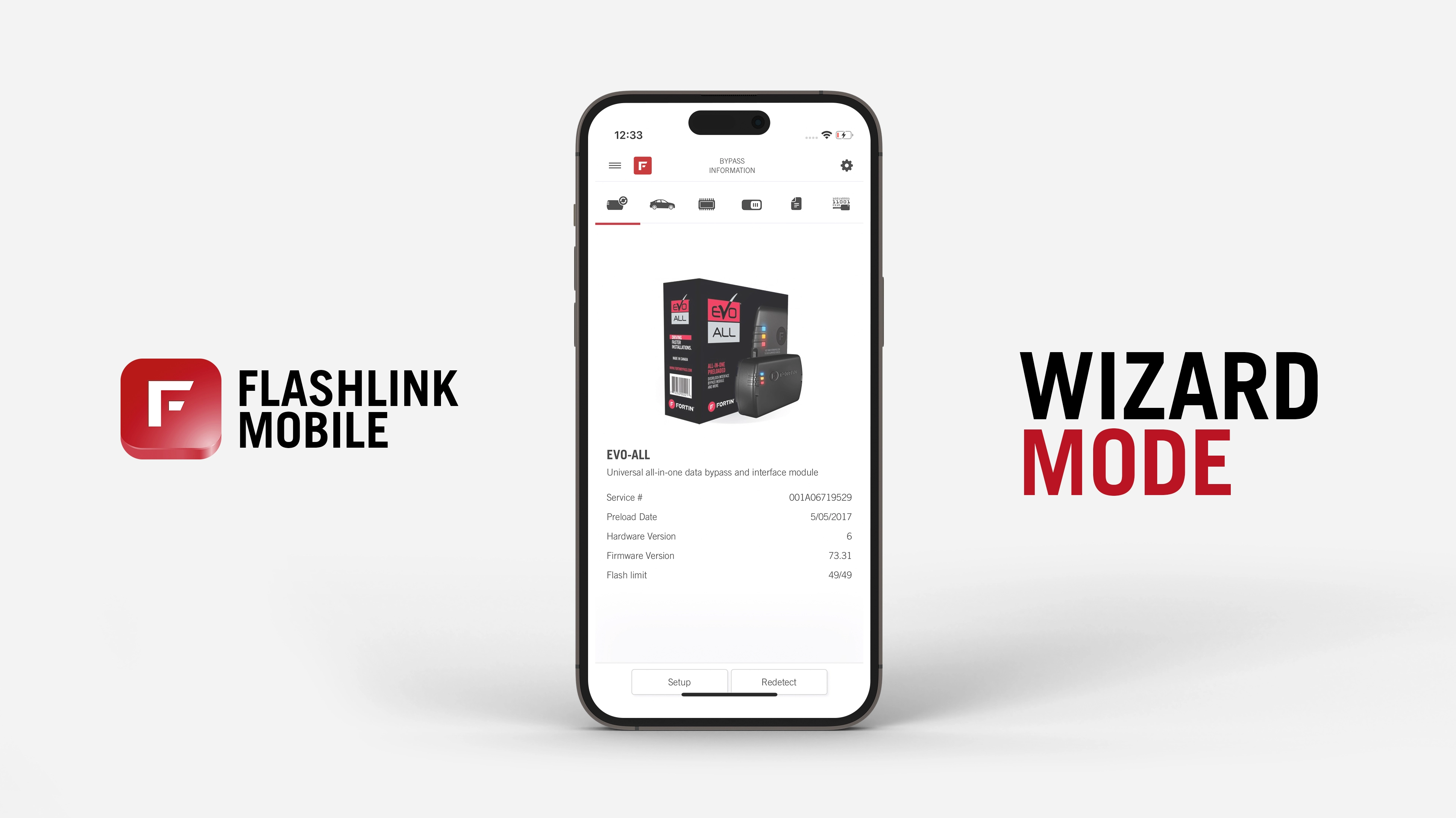 Find out how to program a Fortin module with the FlashLink Mobile mobile application and Bluetooth device in Wizard Mode. By watching this video you will see how to use the preconfigured installation modes to update and configure a Fortin EVO module for your vehicle.